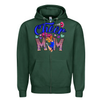 Sports Green Cheer Mom Zipper Hoodie - CowhideDigitalArt