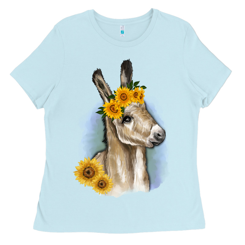 Sunflower Baby Donkey Ladies Tee by RanaPortraitStore | Teevron