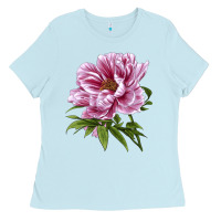 Baby Blue Peony Flower Illustrations Ladies Tee - LillyAllenDesigns
