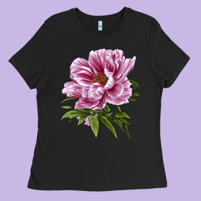 Peony Flower Illustrations Ladies Tee Designed By Lillyallendesigns