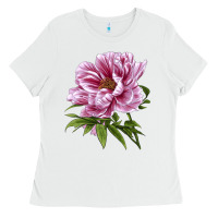 White Peony Flower Illustrations Ladies Tee - LillyAllenDesigns