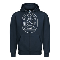Navy Breckenridge Colorado Bear Mountains Trees Hiking Zipper Hoodie - lanVoArt