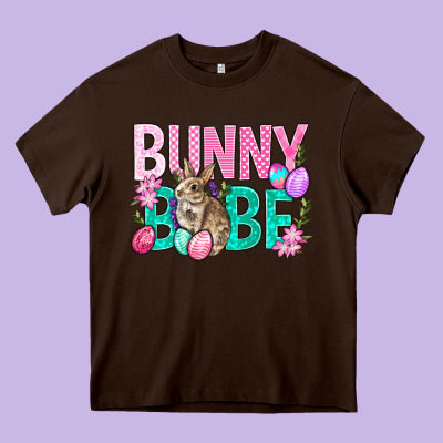 Bunny Babe Easter Heavy Core Tee Designed By Bundleandbundleshop