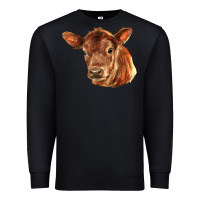 Black red angus calf face Premium Sweatshirt - LillyAllenDesigns