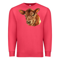 Cardinal red angus calf face Premium Sweatshirt - LillyAllenDesigns