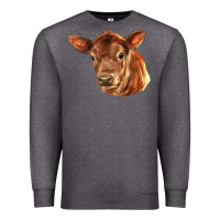 Charcoal Heather red angus calf face Premium Sweatshirt - LillyAllenDesigns
