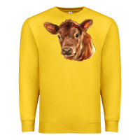 Lemon red angus calf face Premium Sweatshirt - LillyAllenDesigns