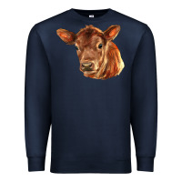 Navy red angus calf face Premium Sweatshirt - LillyAllenDesigns