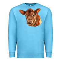 Ocean Blue red angus calf face Premium Sweatshirt - LillyAllenDesigns