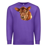 Purple red angus calf face Premium Sweatshirt - LillyAllenDesigns