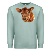Seafoam red angus calf face Premium Sweatshirt - LillyAllenDesigns