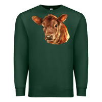 Sports Green red angus calf face Premium Sweatshirt - LillyAllenDesigns