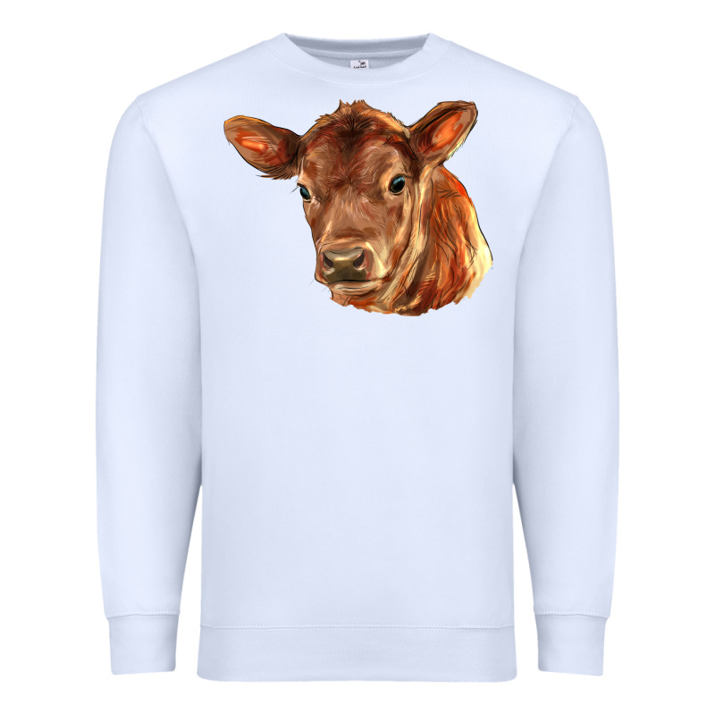 Red Angus Calf Face Premium Sweatshirt by LillyAllenDesigns | Teevron