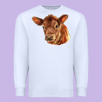 Red Angus Calf Face Premium Sweatshirt Designed By Lillyallendesigns
