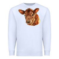 White red angus calf face Premium Sweatshirt - LillyAllenDesigns