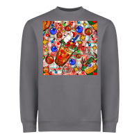 Christmas Coffee Cups Ornaments And Lights With Diamond Plaid Seamless Heavyweight Sweatshirt | Teevron