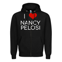 Black Limited Edition I Love Nancy Pelosi Heart Madam Speaker Democratic Pol Zipper Hoodie - lanVoArt
