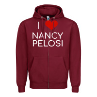 Burgundy Limited Edition I Love Nancy Pelosi Heart Madam Speaker Democratic Pol Zipper Hoodie - lanVoArt
