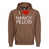 Chestnut Limited Edition I Love Nancy Pelosi Heart Madam Speaker Democratic Pol Zipper Hoodie - lanVoArt