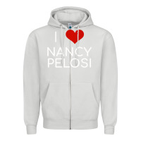 Dove Grey Limited Edition I Love Nancy Pelosi Heart Madam Speaker Democratic Pol Zipper Hoodie - lanVoArt