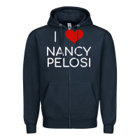 Navy Limited Edition I Love Nancy Pelosi Heart Madam Speaker Democratic Pol Zipper Hoodie - lanVoArt