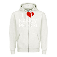 Oatmeal Heather Limited Edition I Love Nancy Pelosi Heart Madam Speaker Democratic Pol Zipper Hoodie - lanVoArt