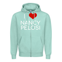 Seafoam Limited Edition I Love Nancy Pelosi Heart Madam Speaker Democratic Pol Zipper Hoodie - lanVoArt