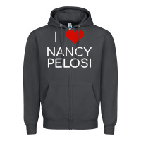 Smoke Limited Edition I Love Nancy Pelosi Heart Madam Speaker Democratic Pol Zipper Hoodie - lanVoArt