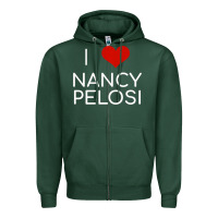 Sports Green Limited Edition I Love Nancy Pelosi Heart Madam Speaker Democratic Pol Zipper Hoodie - lanVoArt