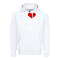White Limited Edition I Love Nancy Pelosi Heart Madam Speaker Democratic Pol Zipper Hoodie - lanVoArt