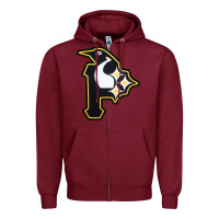 Burgundy pittsburgh combined sports shirt and sticker Zipper Hoodie - lanVoArt