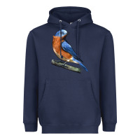 Navy Eastern Bluebird Heavyweight Hoodie - LillyAllenDesigns