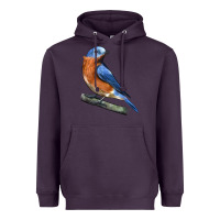 Plum Eastern Bluebird Heavyweight Hoodie - LillyAllenDesigns