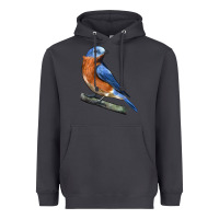 Smoke Eastern Bluebird Heavyweight Hoodie - LillyAllenDesigns