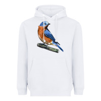 White Eastern Bluebird Heavyweight Hoodie - LillyAllenDesigns