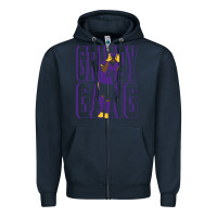 Navy Justin Jefferson -Griddy Gang Zipper Hoodie - lanVoArt
