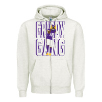 Oatmeal Heather Justin Jefferson -Griddy Gang Zipper Hoodie - lanVoArt