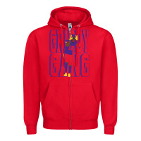 Red Justin Jefferson -Griddy Gang Zipper Hoodie - lanVoArt