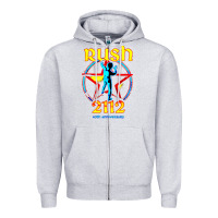 Heather Grey rush blue starman 2112  40th anniversary Zipper Hoodie - lanVoArt