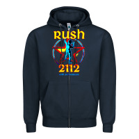 Navy rush blue starman 2112  40th anniversary Zipper Hoodie - lanVoArt