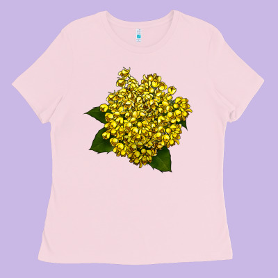 Oregon Grape Flower Illustrations Ladies Tee Designed By Lillyallendesigns