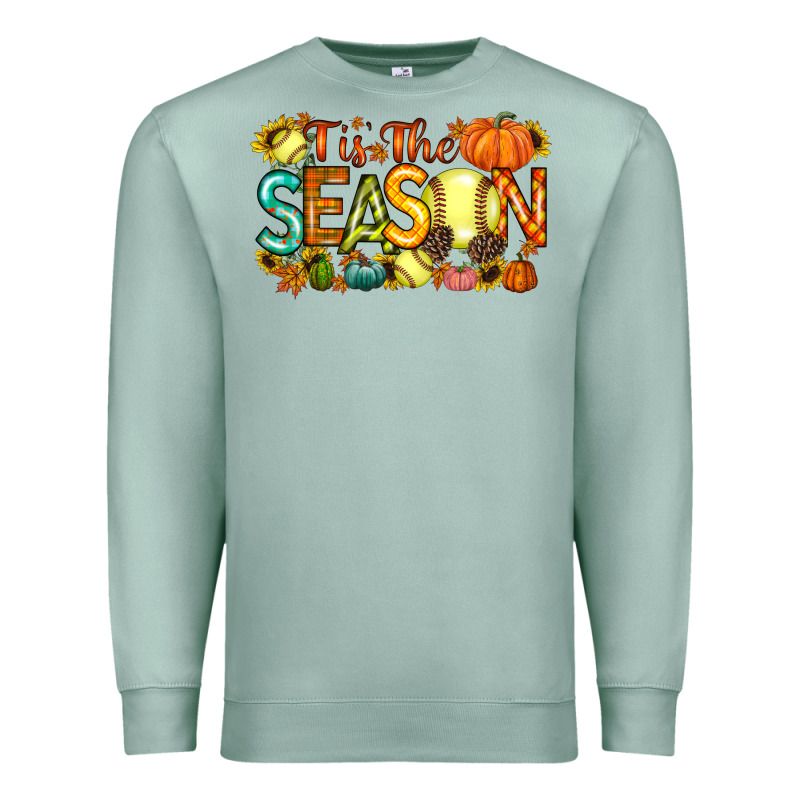 Tis The Season Softball Premium Sweatshirt by RacoonDesign | Teevron