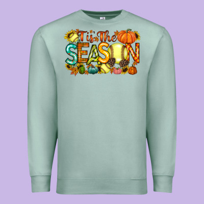 Tis The Season Softball Premium Sweatshirt Designed By Racoondesign