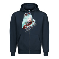Navy Vintage Retro Action Bayonetta Adventure Game Birthday Gift Zipper Hoodie - lanVoArt