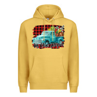 Antique Gold Tis The Season Christmas Truck Premium Hoodie - FaDigitalArtStudio