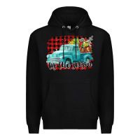 Black Tis The Season Christmas Truck Premium Hoodie - FaDigitalArtStudio