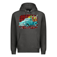 Charcoal Heather Tis The Season Christmas Truck Premium Hoodie - FaDigitalArtStudio