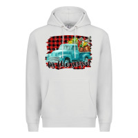 Dove Grey Tis The Season Christmas Truck Premium Hoodie - FaDigitalArtStudio