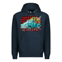 Navy Tis The Season Christmas Truck Premium Hoodie - FaDigitalArtStudio