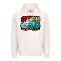 Pale Pink Tis The Season Christmas Truck Premium Hoodie - FaDigitalArtStudio
